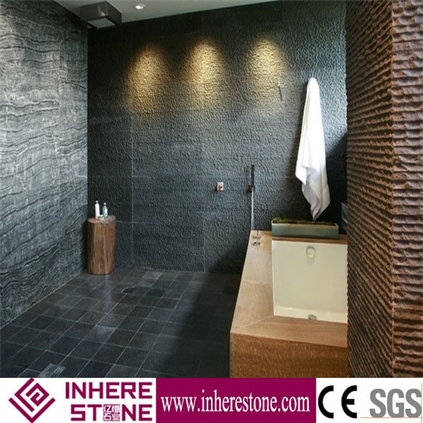 Black Wood Vein Marble Slabs & Tiles, China Black Marble