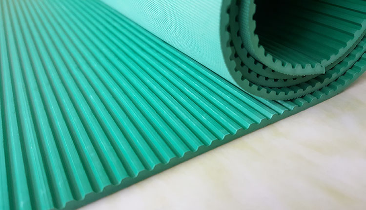 green color 3mm wholesale transverse ribbed rubber flooring