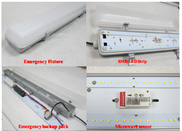 LOSH cables led dimmable sensor linkable batten triproof light KSS4L