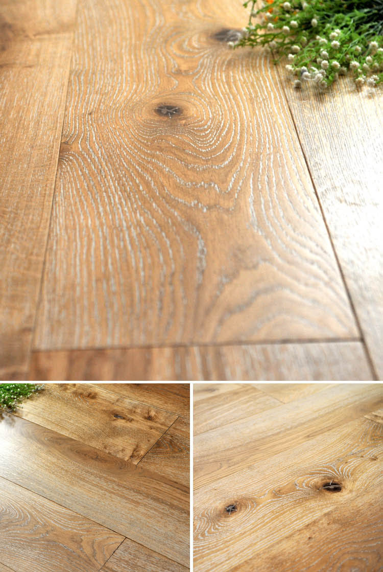 Discount price antique color fumed and white washed flooring material