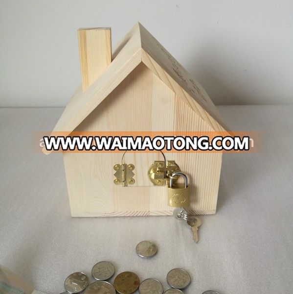 Wooden Savings Gift Piggy Bank Money Collection Box