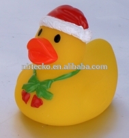 Christmas BPA free PVC kids bath swimming Santa duck