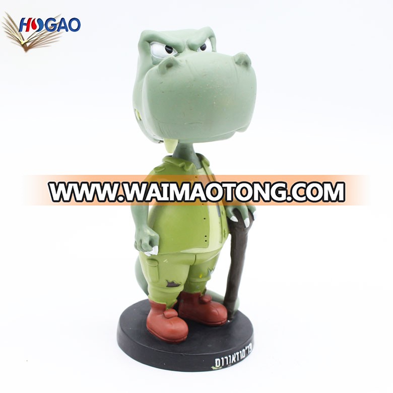 Hot sale resin hippo animal figurine bobble head for home decoration