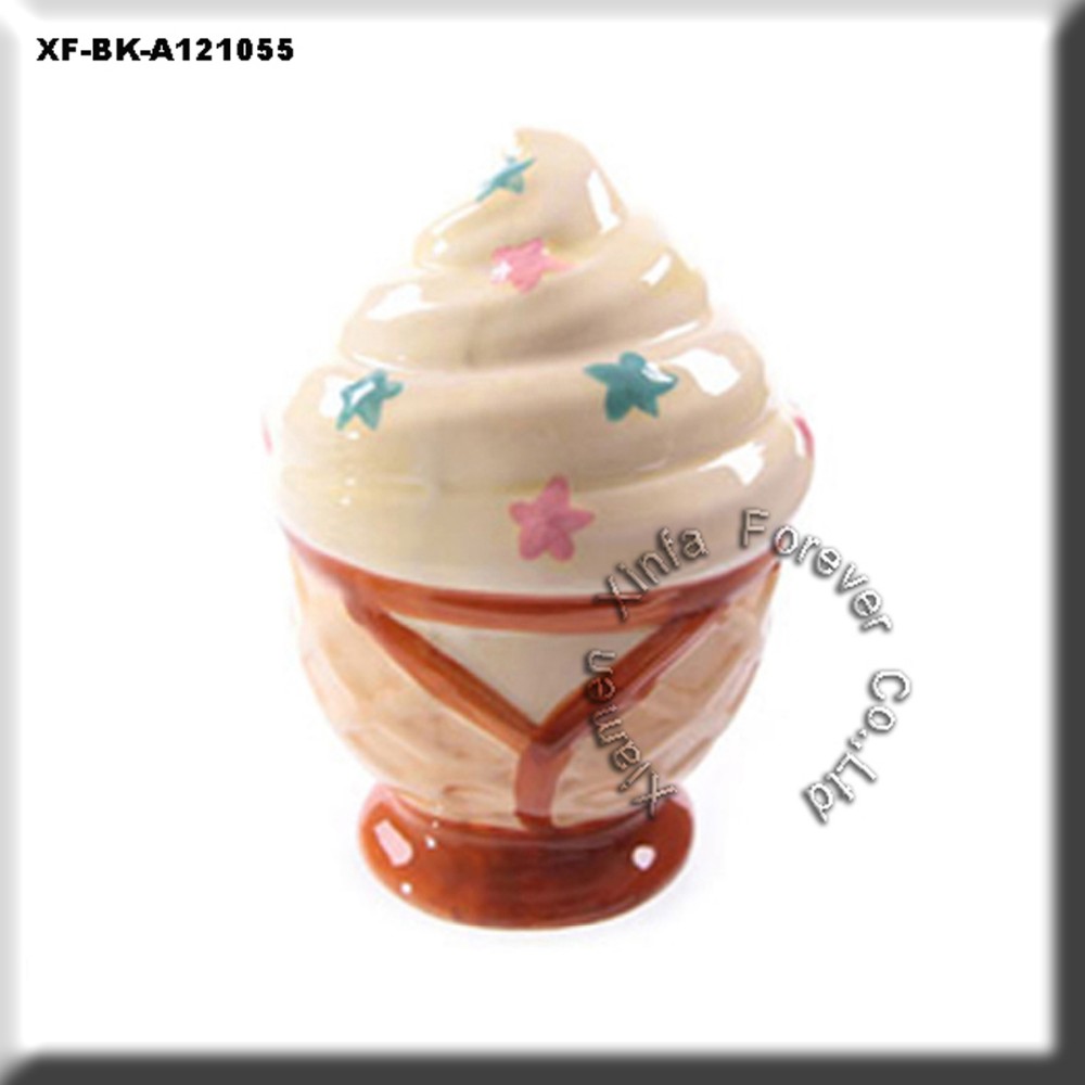 cute ceramic ice cream shape coin box