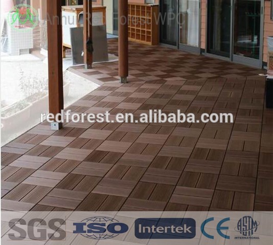 Bamboo plastic outdoor and indoor wpc tiles decking flooring