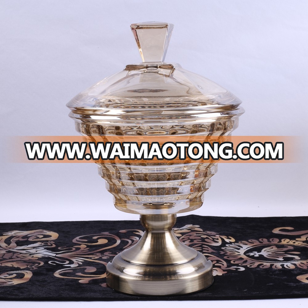 NO C009 with lid simple glass candy jar for wedding decorative