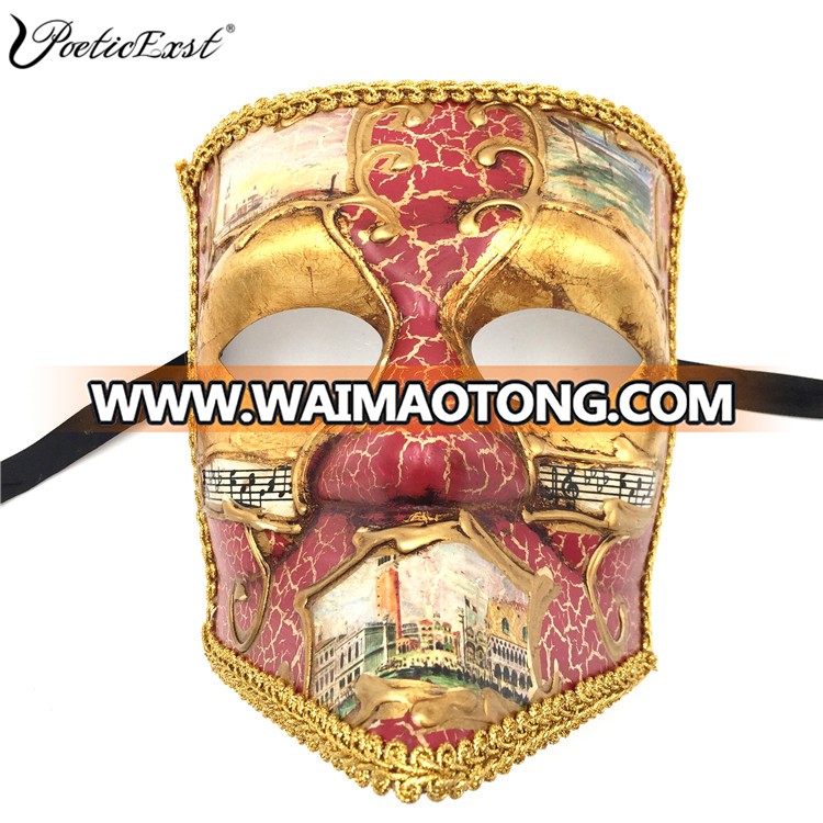 PoeticExst Wholesale adult cosplay costume full face elegant Venetian bauta mask