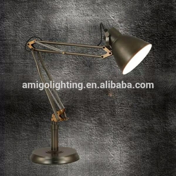 popular adjustable height vintage industrial table lamp for restaurant