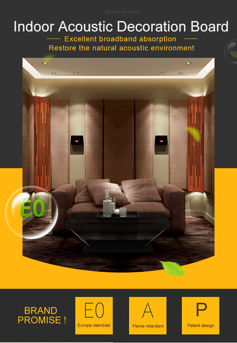 Purely natural green fiber acoustic wool wall panel sound absorption easy to install