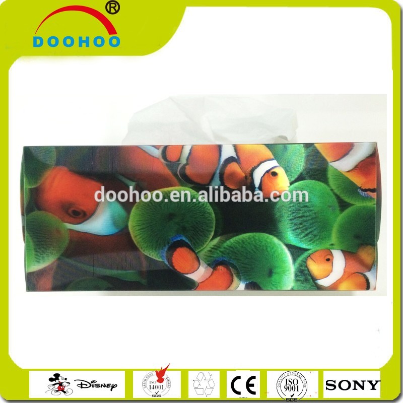 PET Lenticular folding tissue box with 3D lenticular effect