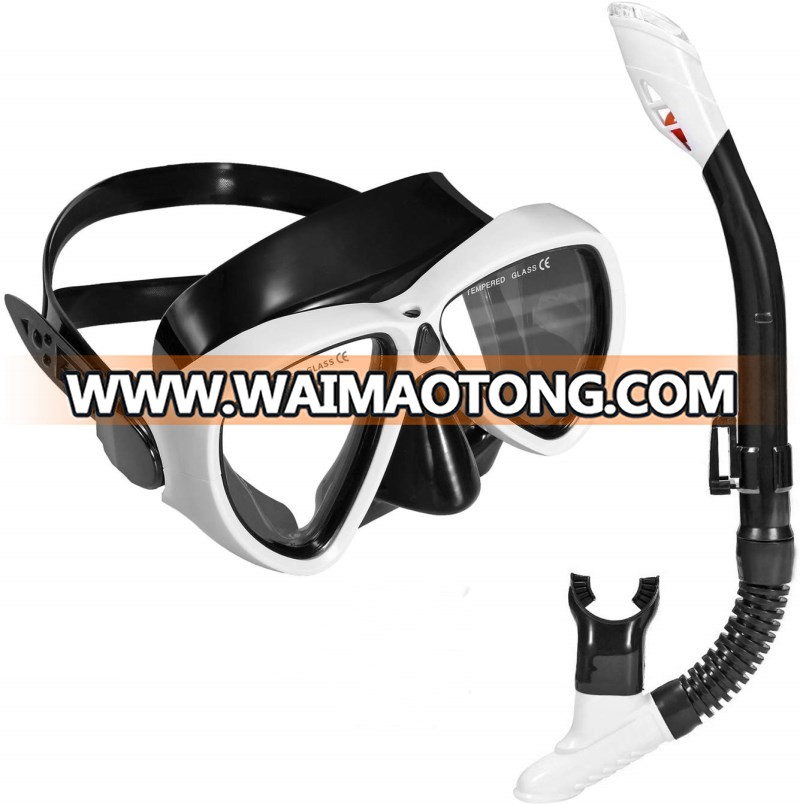 Clear Vision Impact Resistant Tempered Glass Watertight Diving Snorkel Mask