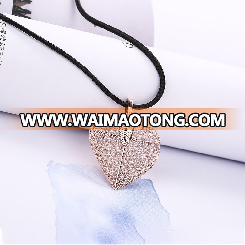 seminal leaf promotion fashionable rose gold heart design china jewelry wholesale