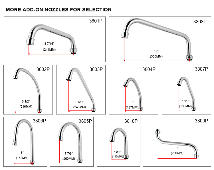 Catering adjustable high arc commercial pre rinse two single tap water mixer