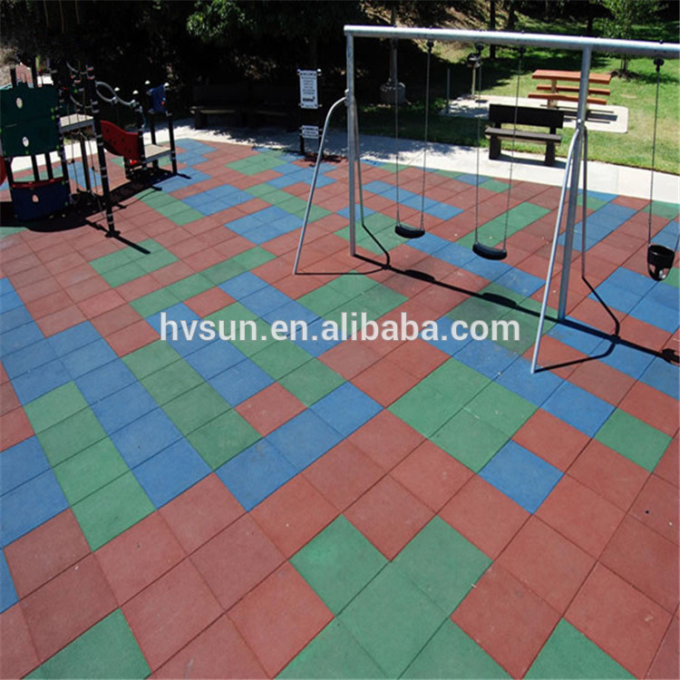 China factory wholesale children playground garden park rubber interlocking floor with colorful color and waterproof material