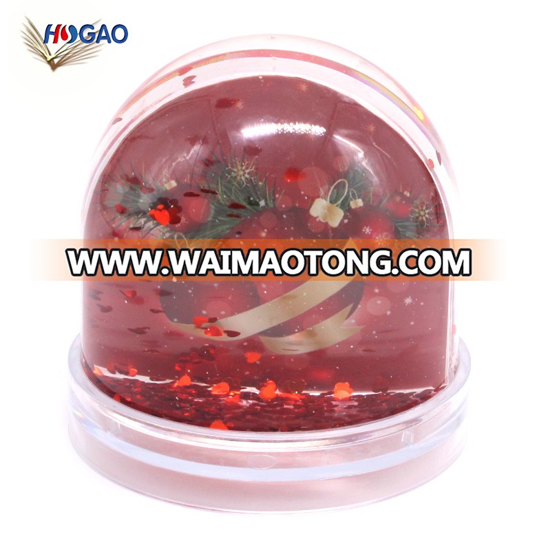 OEM cheap plastic acrylic photo frame snow globe for custom plastic water globe