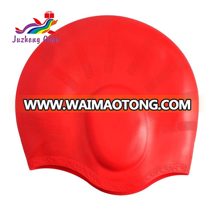 Silicone swimming caps with ear cover keep water away from your ears