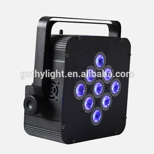 6pcs a lot wireless battery par led light 9pcs 10w 4in1 Infrared Remote Control Battery Powered led Slim Par Light