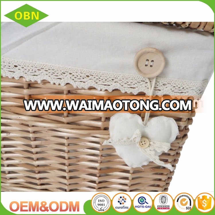 Wholesale high quality customized lined wicker cotton decoration of the dirty laundry basket