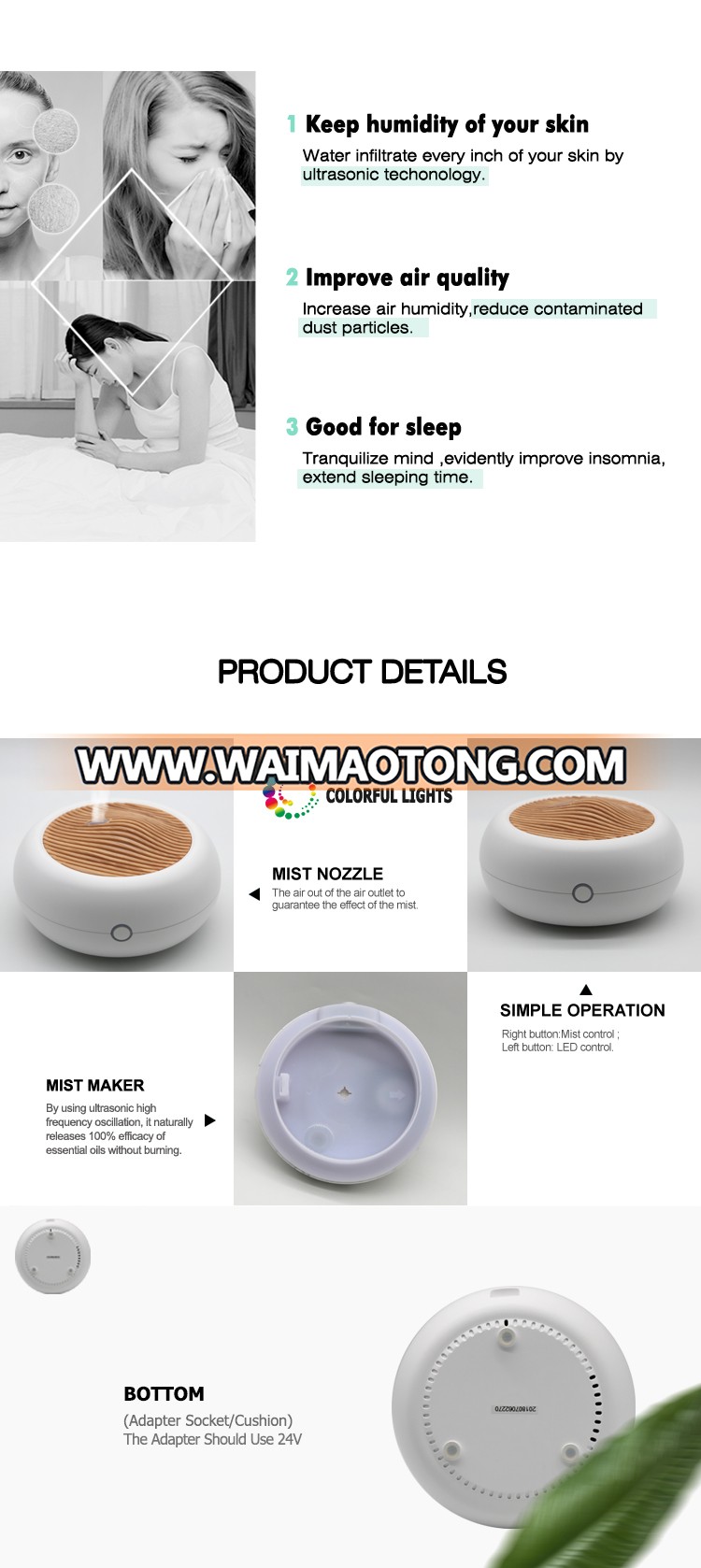 Aroma Essential Oil Diffuser Ultrasonic Diffuser Wholesale USB Car Essential Oil Diffuser Air Refresher