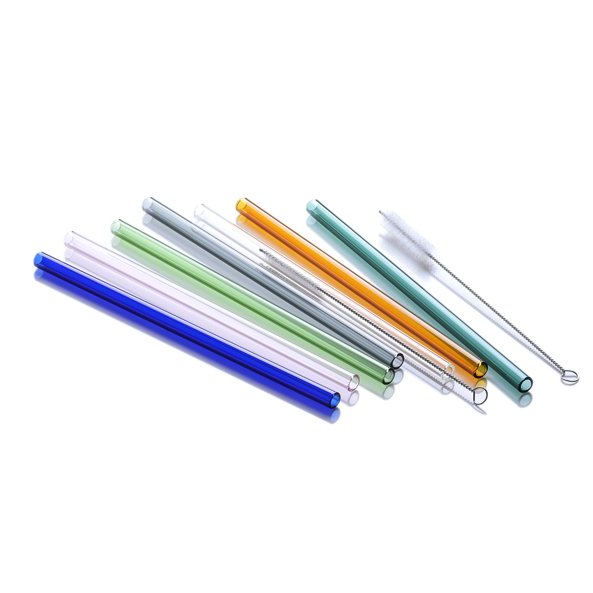 Handmade Borosilicate Straight Glass Straws Bent Glass Drinking Straws Colored