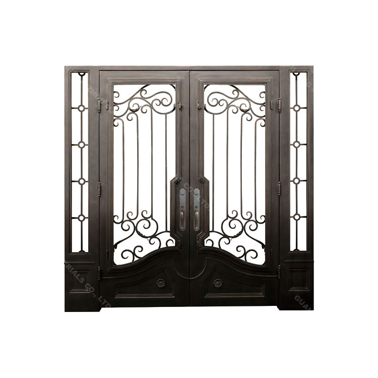 High Quality USA Standard Matt Black Powder Coated New Iron Grill Window Door Designs