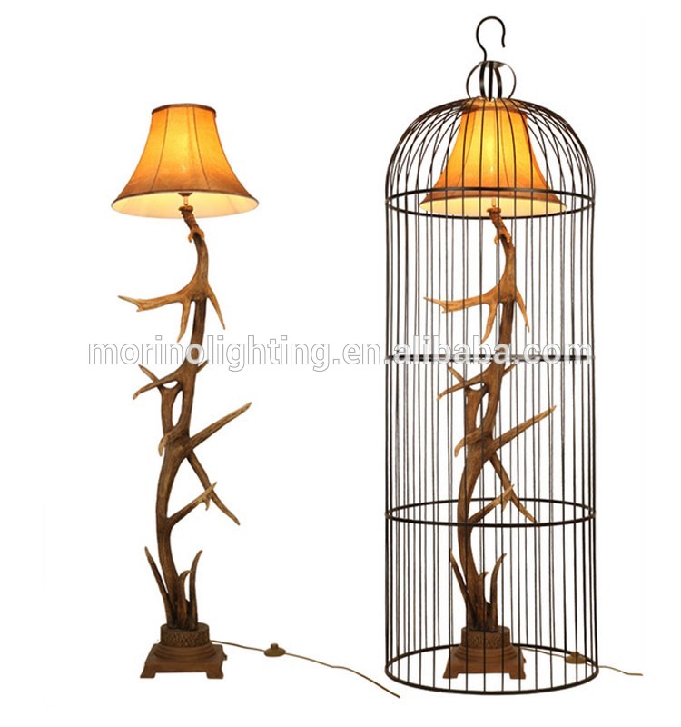 Europe rustic indoor standing living room metal cage floor lamp