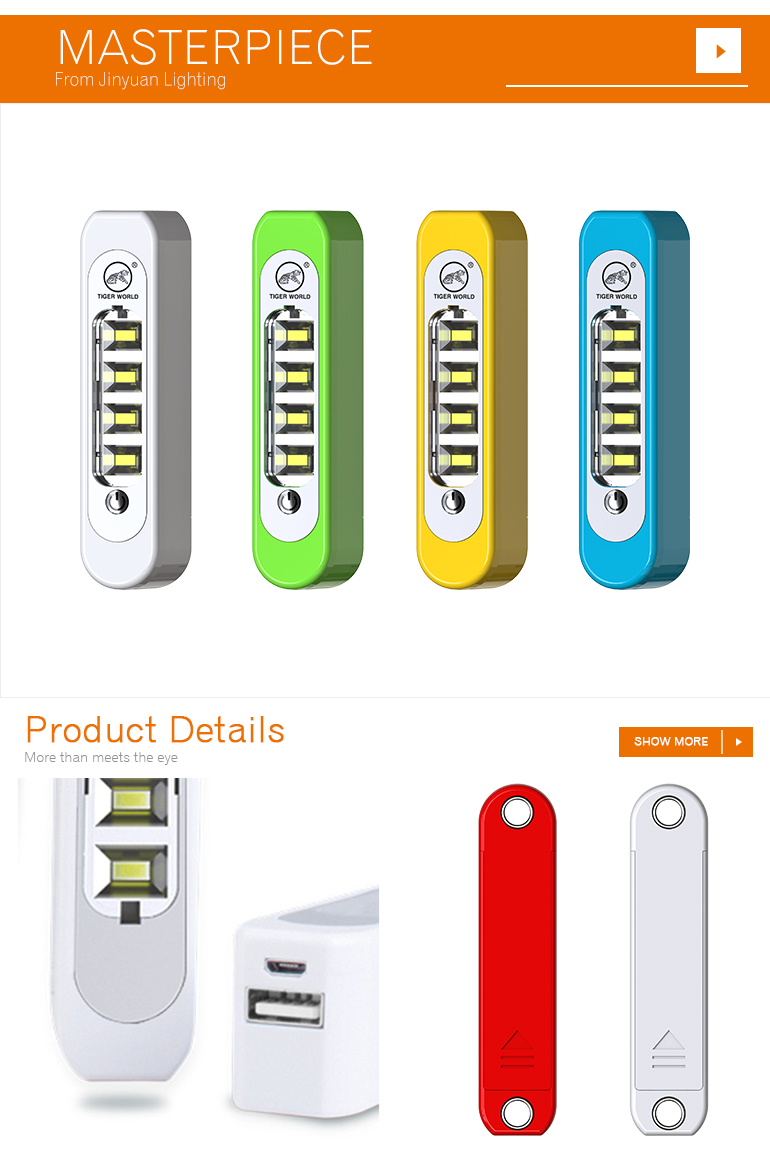 mini pocket usb power bank rechargeable 4smd led light emergency