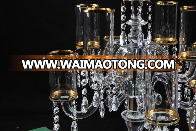 wedding decoration wholesale crystal candelabra with 9 arm