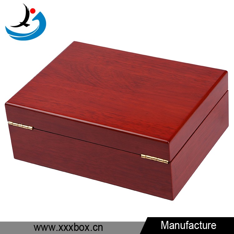 Deluxe red wood championship ring display storage case