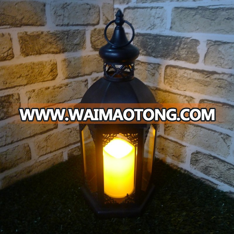 Plastic antique lantern with led candle