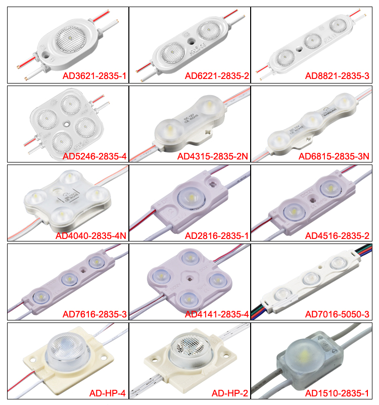 Waterproof injection dc12v 0.36w smd 2835 1 lamp mini led module