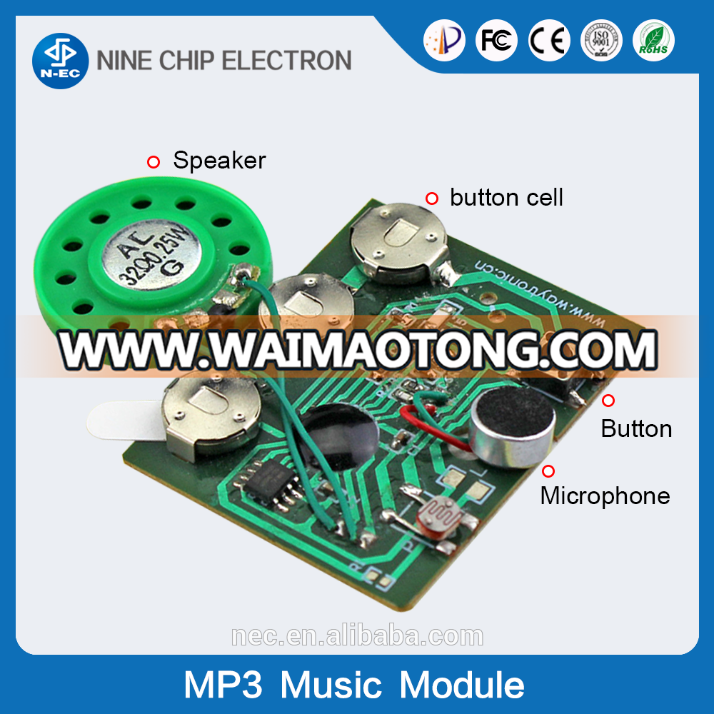 Programmable greeting card sound chip microphone sound sensor module