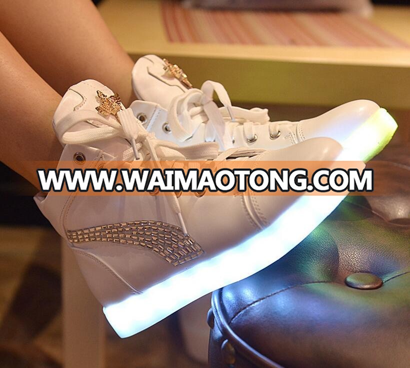 New high top led shoes men women glowing light up basket led luminous shoes adult femme flashing led shoes 35-46 size