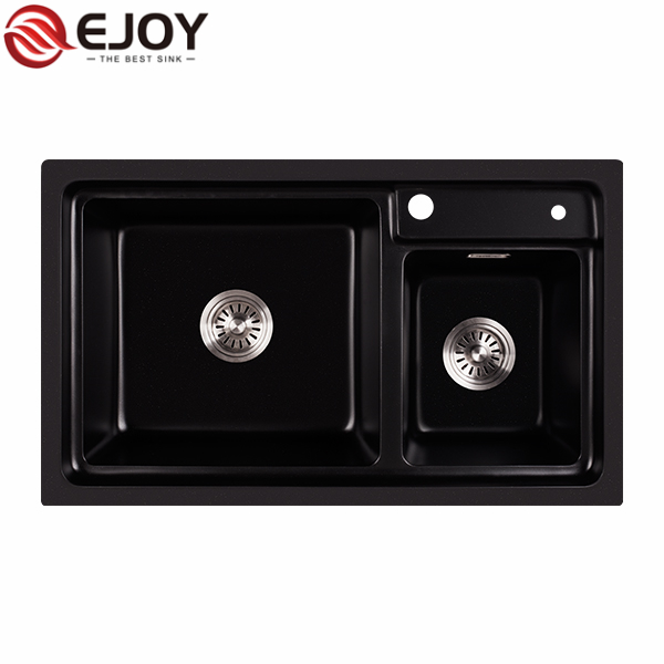 High Quality double sink granite sink Customized granite black sink