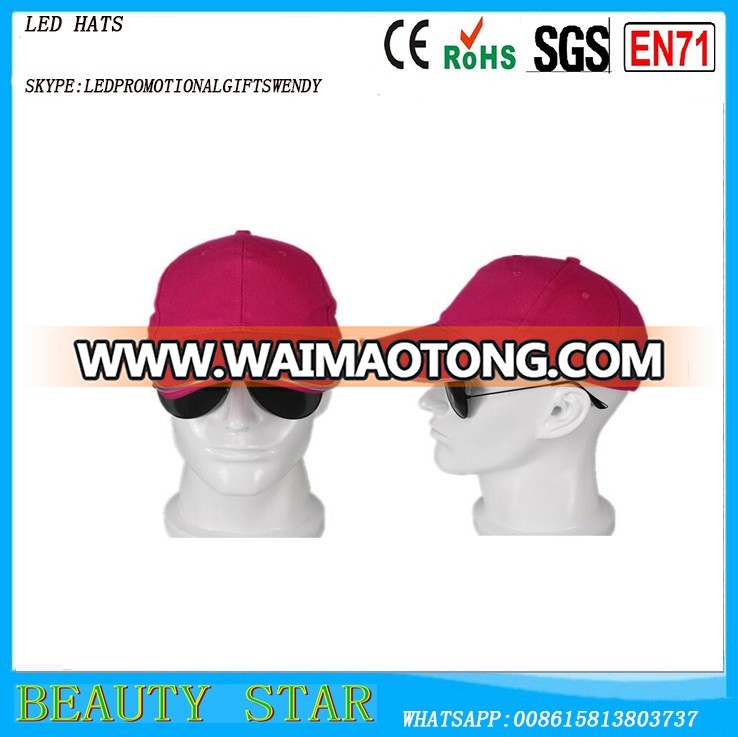 Promotion LED hat,new fashion Led flashing hat for party,Logo customized led hats China factory