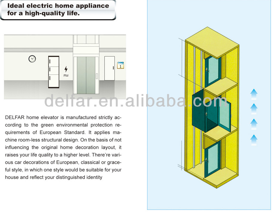 Good quality small elevators for homes residential elevator price