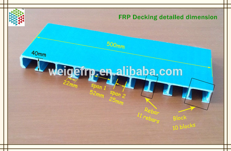 Extremely Strong FRP pultruded open plank