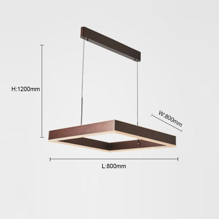 CE approval rectangle shape led pendant lamp coffee color  Zhongshan lamps chandelier