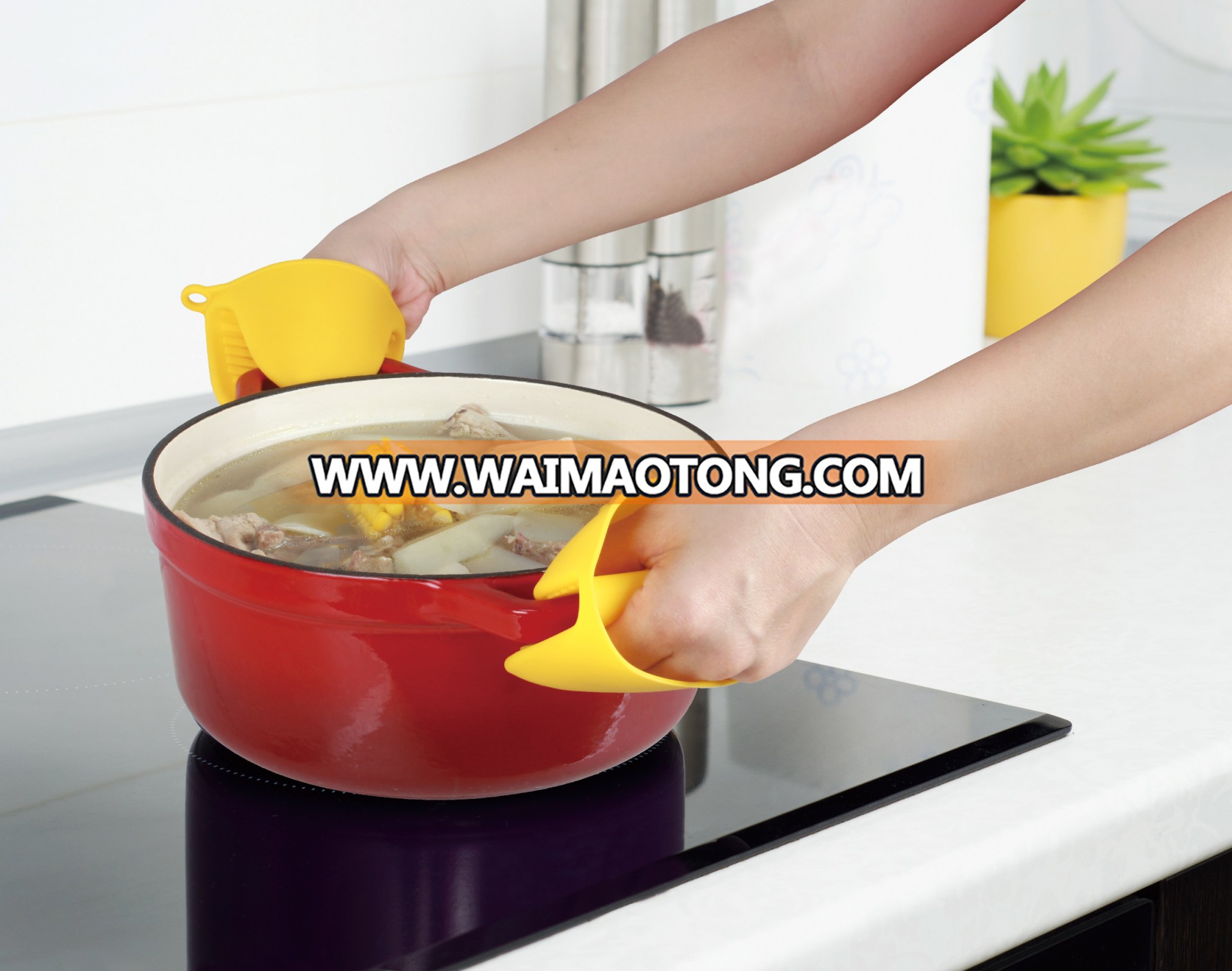 Kitchen baking mini oven mitts silicone gloves heat resistant cooking pinch grips