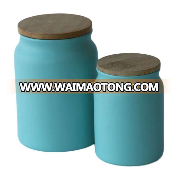 Food Use and Ceramic Material Wholesale Cheap Ceramic Storage Jar With Different Lids