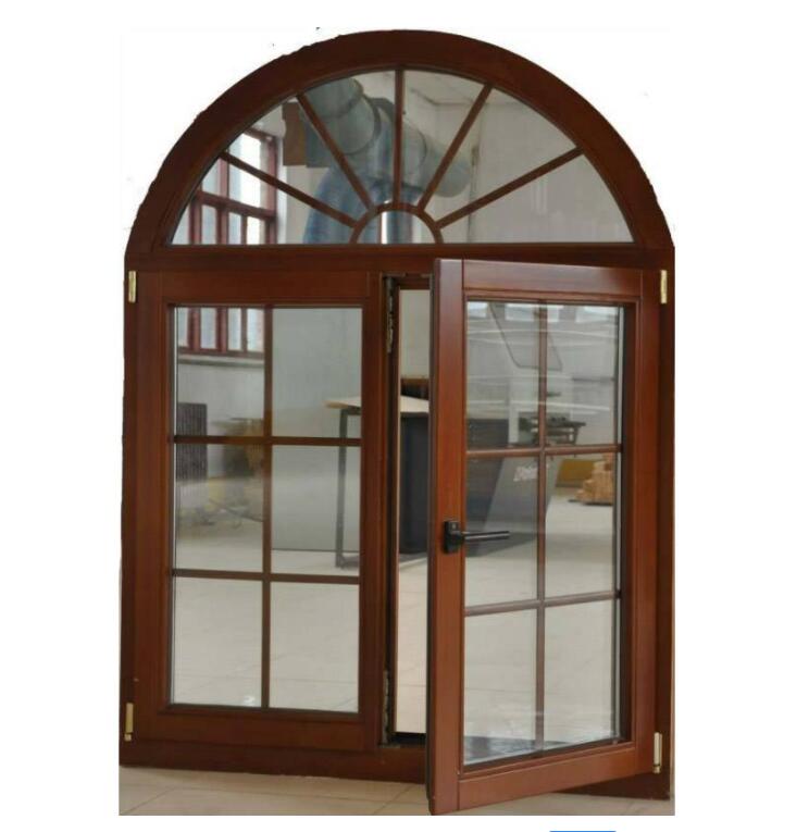 Elegant Wood Clad Aluminium Casement Window with Good Energy-saving Performance