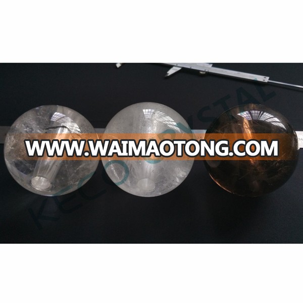 With center hole natural rock crystal ball, keco crystal is work on rock crystal for lighting