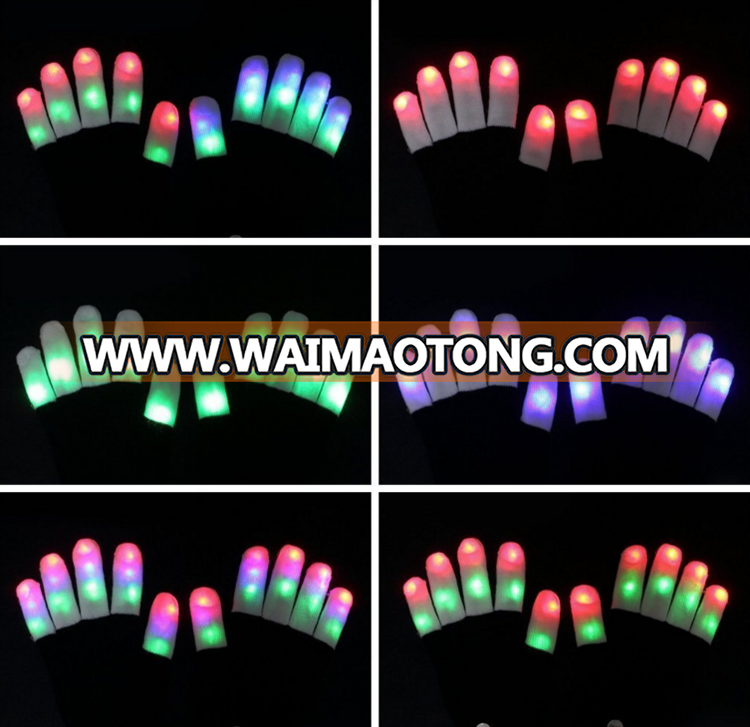 Black Color Christmas LED Finger Light Glove