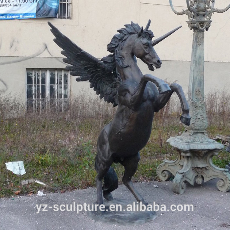 Outdoor yard decoration Bronze winged Horse unicorn Statue