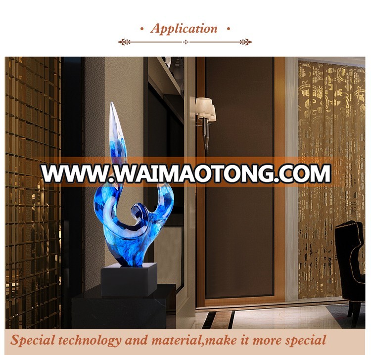 Custom resin blue color sculpture for office decoration