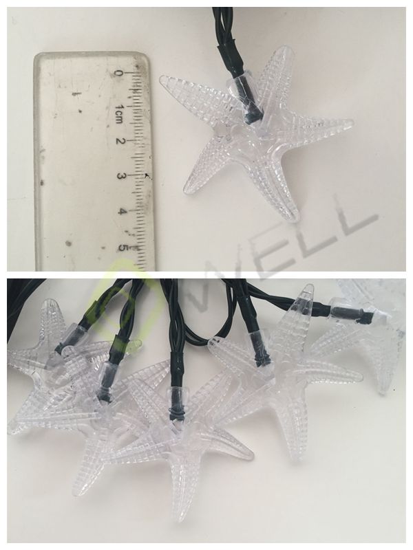 Waterproof outdoor garden solar lighting starfish led string lights