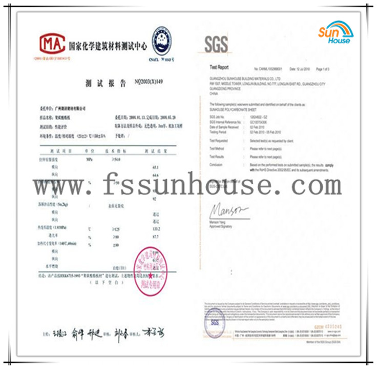 fog resistant Polycarbonate sheets 1.5mm 100% transparency