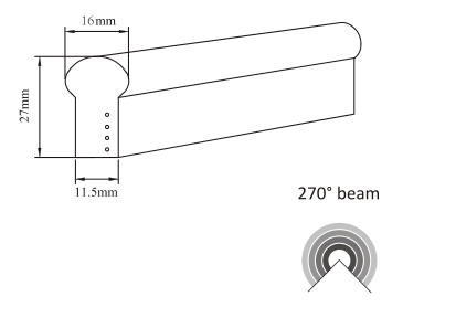 U shape PVC waterproof  cuttable 12V/24v  8x18mm 120leds  flexible neon led lights 2 years warranty