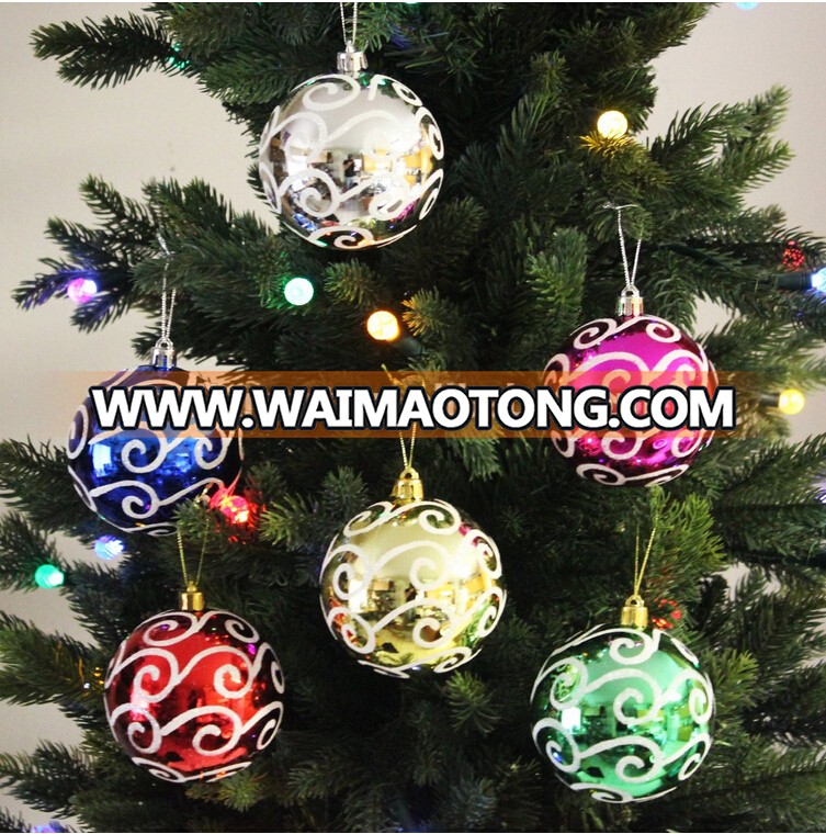 Hand Painted Christmas Ball  Plastic Xmas Ball Hanging Holiday Wedding Party Decoration