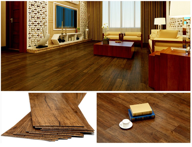 Apartment use wood embossed durable anti-slip vinyl floor LVT plastic flooring